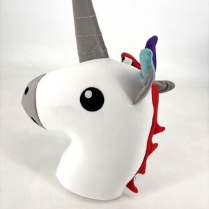 Kikkerland Zip & Flip Unicorn Soft Travel Pillow Stuffed Rainbow Cushion READ!